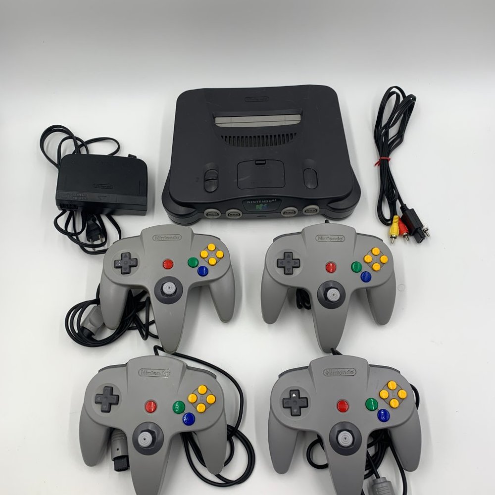 Nintendo 64 Console with 4 Authentic Controllers N64
